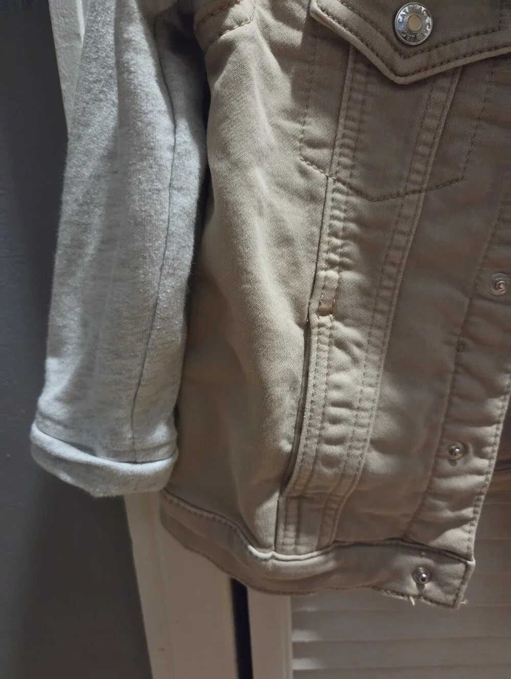 Cat & Jack Kids Two-Tone Hooded Jacket - Tan & Light Gray / Size 3t